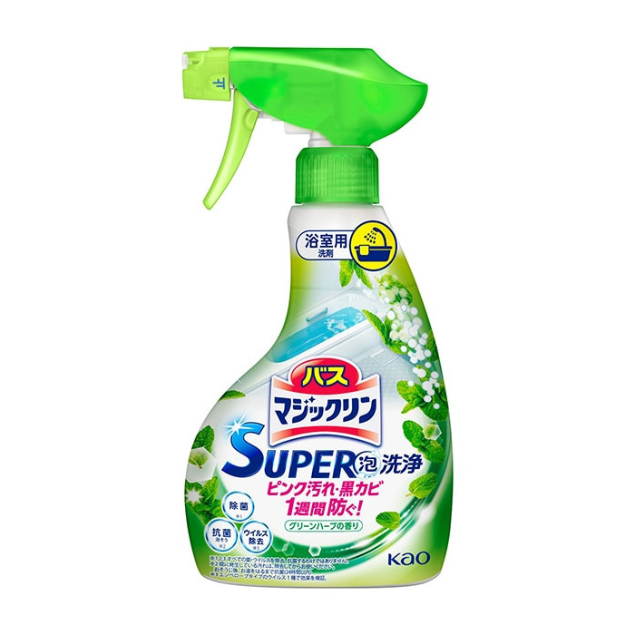바스 매직크린 SUPER 거품 세정 그린허브향 본체 350ml