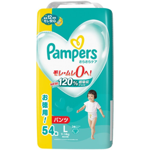 P&G 팸퍼스 사라사라케어 팬츠 울트라점보 L 54매 (9~14kg)