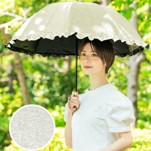 Rose Blanc 100% 차광 로사블랑 쇼트 프릴 로즈 2f1-rs 고급 양산