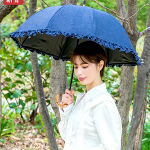 Rose Blanc 100% 차광 로사블랑 쇼트 프릴 데님 2f1-dm 고급 양산