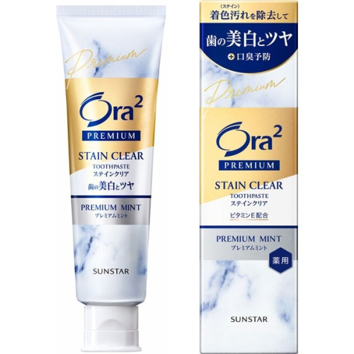 썬스타 Ora2 PREMIUM 스테인 클리어 치약 프리미엄 민트 100g