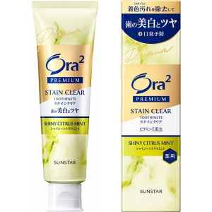 썬스타 Ora2 PREMIUM 스테인 클리어 치약 샤이니 시트러스 민트 100g