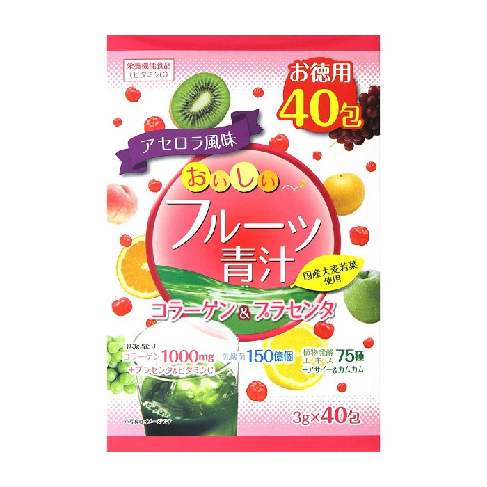 맛있는 과일 청즙 콜라겐＆플라센타 40포 120g